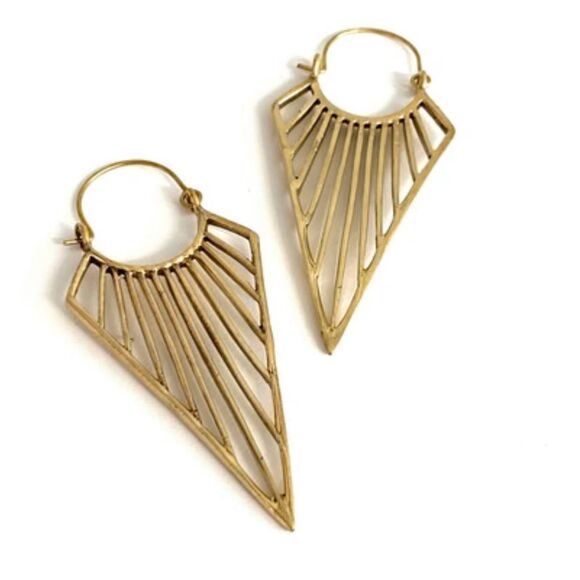 Anthropologie Jewelry - Triangle hoop earrings M43